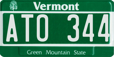 VT license plate ATO344