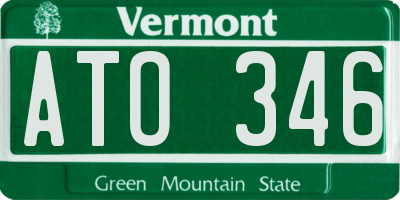 VT license plate ATO346