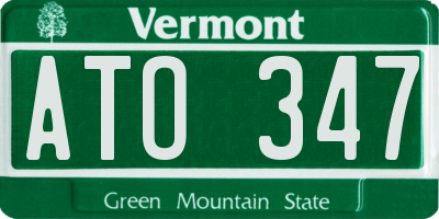 VT license plate ATO347