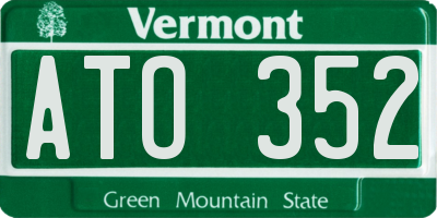 VT license plate ATO352