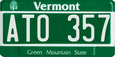 VT license plate ATO357