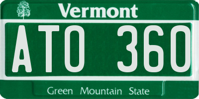 VT license plate ATO360