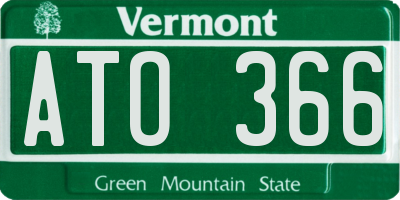 VT license plate ATO366