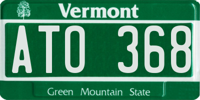 VT license plate ATO368