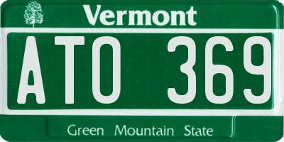 VT license plate ATO369