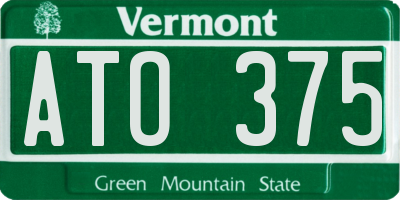 VT license plate ATO375