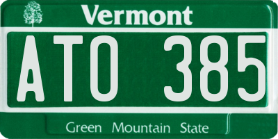 VT license plate ATO385