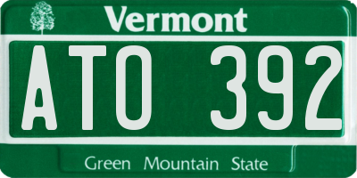 VT license plate ATO392