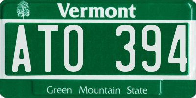 VT license plate ATO394