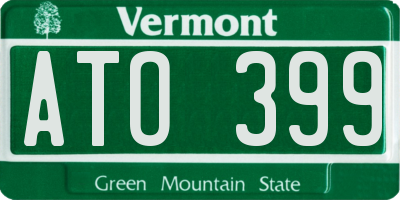 VT license plate ATO399