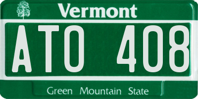 VT license plate ATO408