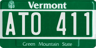 VT license plate ATO411