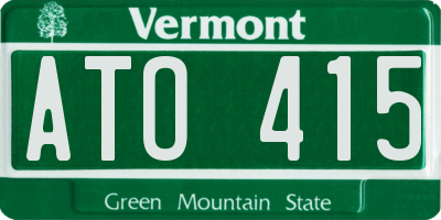 VT license plate ATO415