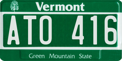 VT license plate ATO416