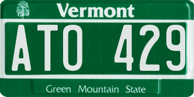 VT license plate ATO429