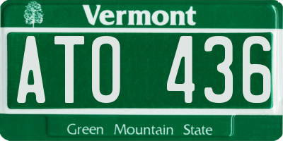 VT license plate ATO436