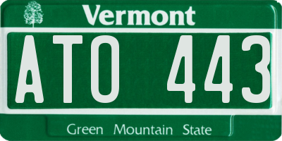 VT license plate ATO443