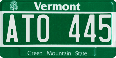VT license plate ATO445