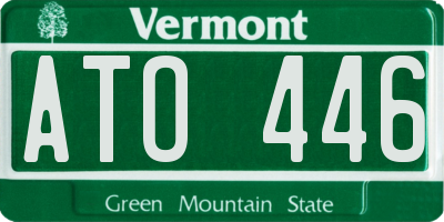 VT license plate ATO446
