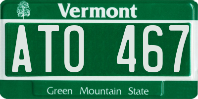 VT license plate ATO467
