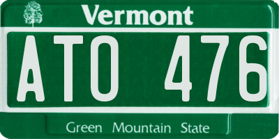 VT license plate ATO476