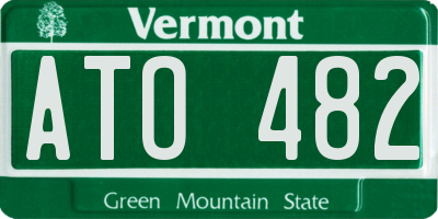 VT license plate ATO482