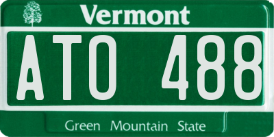 VT license plate ATO488
