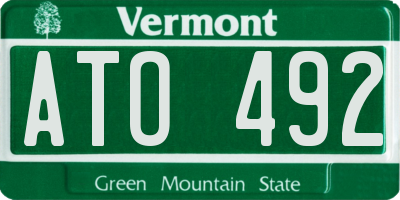 VT license plate ATO492