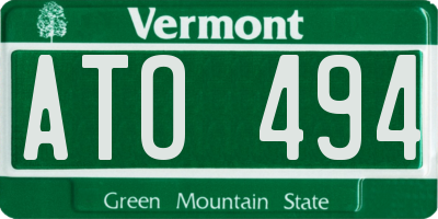 VT license plate ATO494