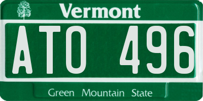 VT license plate ATO496