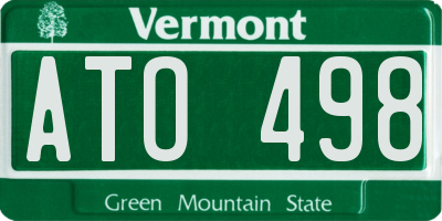VT license plate ATO498