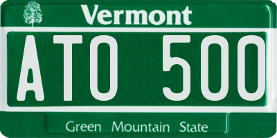 VT license plate ATO500