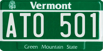 VT license plate ATO501