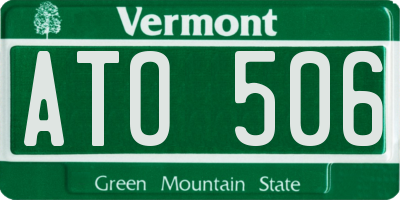 VT license plate ATO506