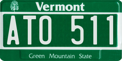 VT license plate ATO511
