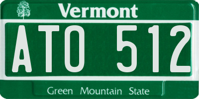 VT license plate ATO512