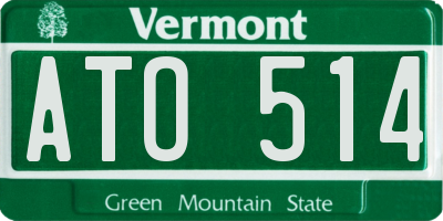 VT license plate ATO514