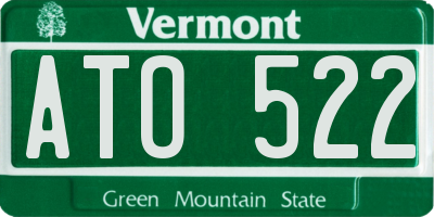 VT license plate ATO522