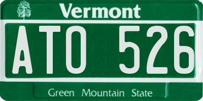 VT license plate ATO526