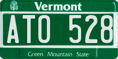 VT license plate ATO528