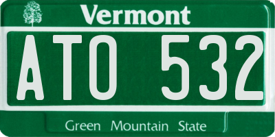 VT license plate ATO532