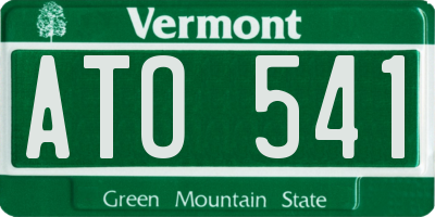 VT license plate ATO541