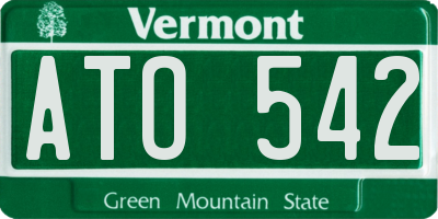 VT license plate ATO542