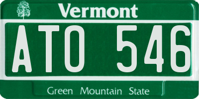 VT license plate ATO546