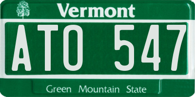 VT license plate ATO547