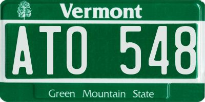 VT license plate ATO548