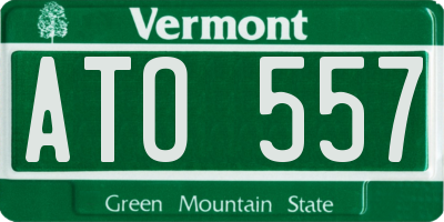VT license plate ATO557