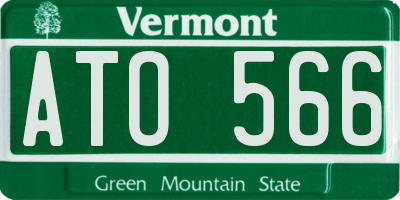 VT license plate ATO566