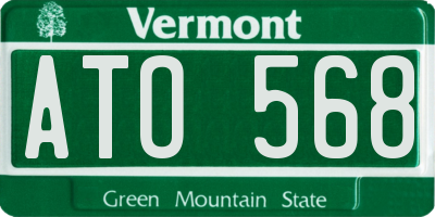 VT license plate ATO568