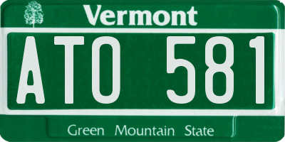 VT license plate ATO581